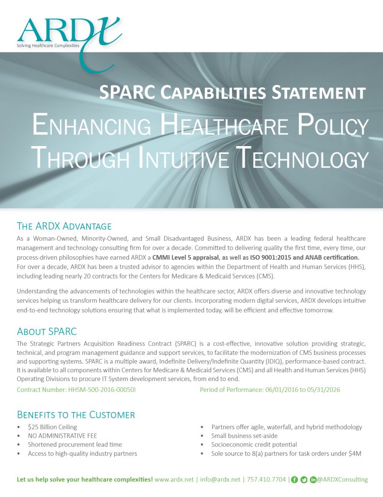 ARDX SPARC Capabilities Collateral - Page 1